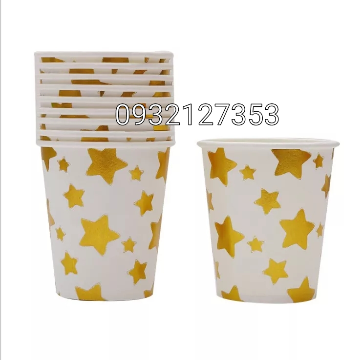 LY GIẤY CAO CẤP 1 SÉT 8 CÁI NGÔI SAO ÁNH KIM VÀNG LY GIẤY CAO CẤP 1 SÉT 8 CÁI NGÔI SAO ÁNH KIM VÀNG