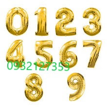 BÓNG SỐ SIZE 35CM MÀU VÀNG GOLD BÓNG SỐ SIZE 35CM MÀU VÀNG GOLD