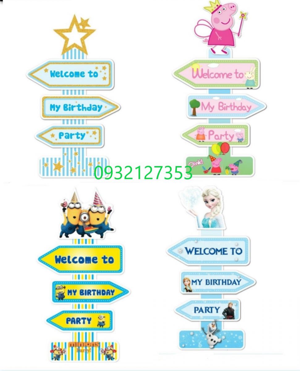 CÂY WELCOME MẪU MÀU XANH / MINION / PEPPA / ELSA CÂY WELCOME MẪU MÀU XANH / MINION / PEPPA / ELSA