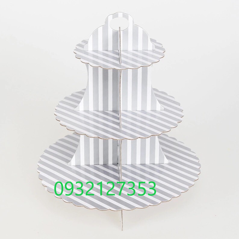 KỆ BÁNH 3 TẦNG MÀU BẠC SỌC ÉP KIM GIẤY CAO CẤP KỆ BÁNH 3 TẦNG MÀU BẠC SỌC ÉP KIM GIẤY CAO CẤP