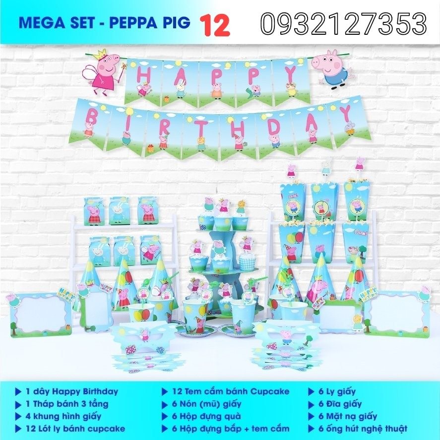SÉT ĐỂ BÀN CHỦ ĐỀ HEO PEPPA / TUỔI HỢI SÉT ĐỂ BÀN CHỦ ĐỀ HEO PEPPA / TUỔI HỢI
