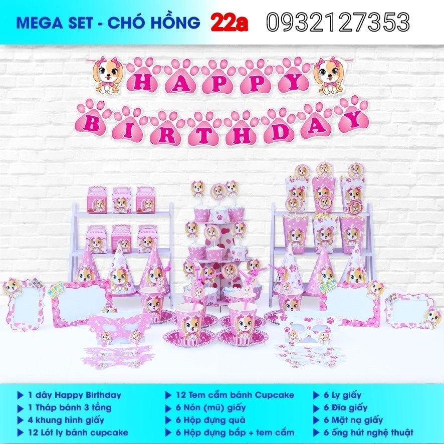 SÉT ĐỂ BÀN CHỦ ĐỀ CON CHÓ MÀU HỒNG BÉ GÁI TUỔI TUẤT SÉT ĐỂ BÀN CHỦ ĐỀ CON CHÓ MÀU HỒNG BÉ GÁI TUỔI TUẤT
