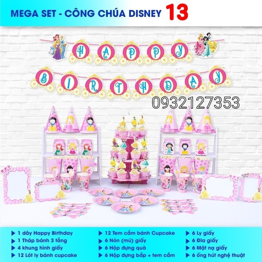 SÉT ĐỂ BÀN CHỦ ĐỀ CÔNG CHÚA / PRINECES SÉT ĐỂ BÀN CHỦ ĐỀ CÔNG CHÚA / PRINECES