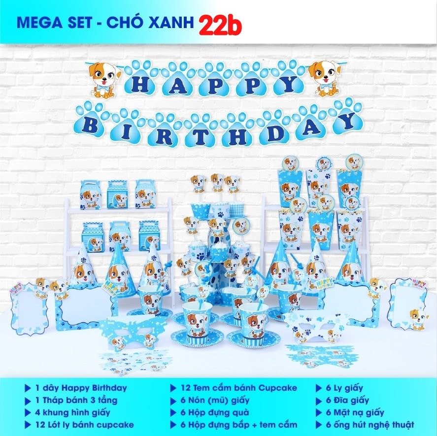 SÉT ĐỂ BÀN CHỦ ĐỀ CON CHÓ MÀU XANH / TUỔI TUẤT SÉT ĐỂ BÀN CHỦ ĐỀ CON CHÓ MÀU XANH / TUỔI TUẤT