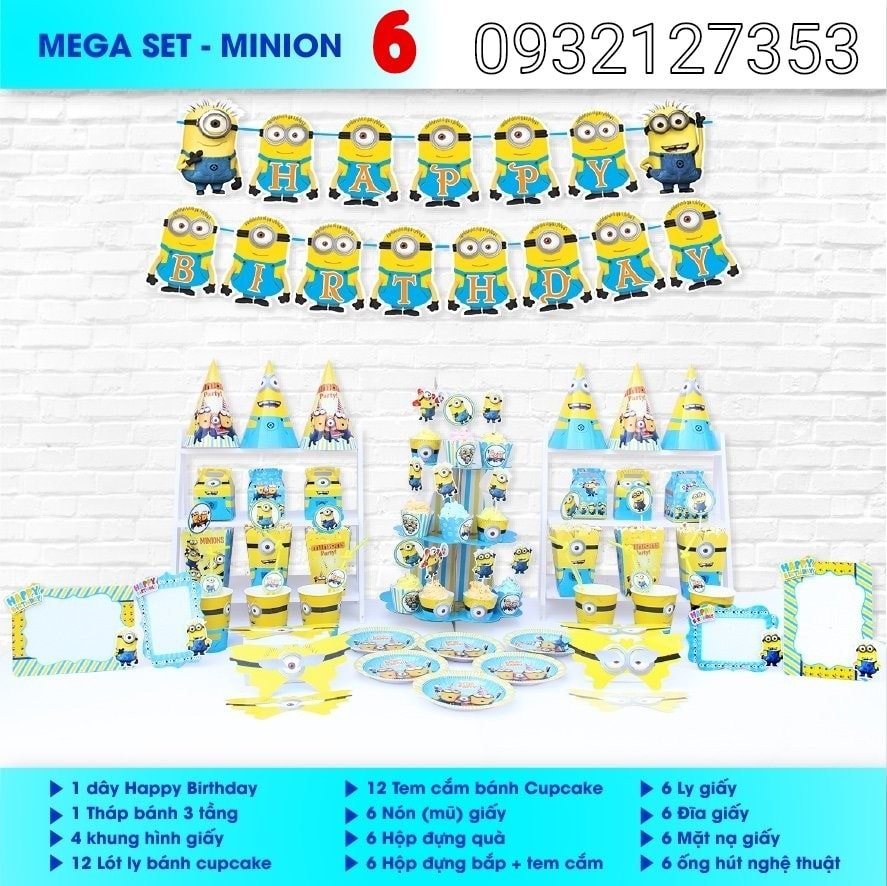 SÉT ĐỂ BÀN CHỦ ĐỀ MINIONS SÉT ĐỂ BÀN CHỦ ĐỀ MINIONS
