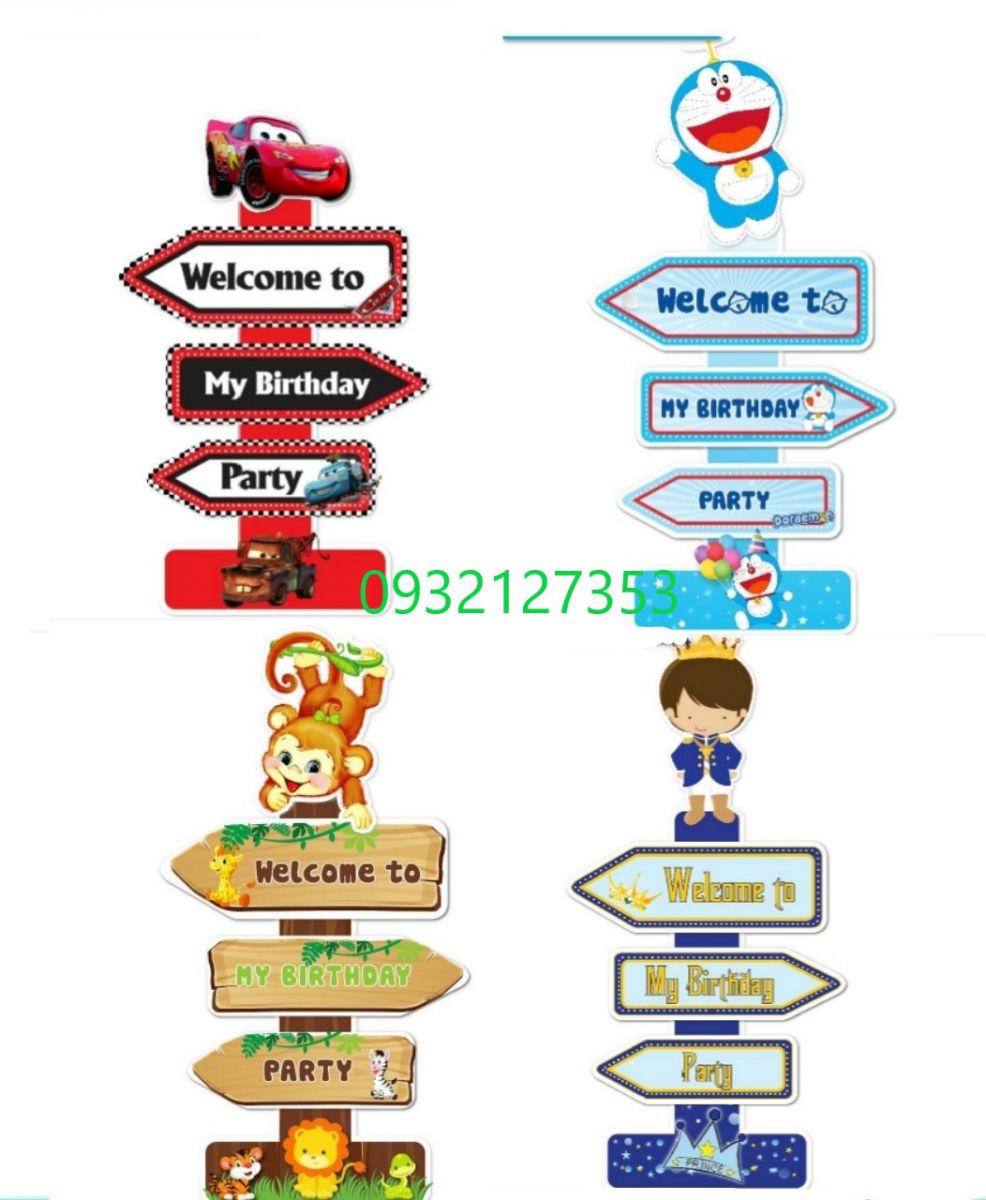 CÂY WELCOME MẪU CARS/ DOREMON/ PRINCE / KHỈ CÂY WELCOME MẪU CARS/ DOREMON/ PRINCE / KHỈ