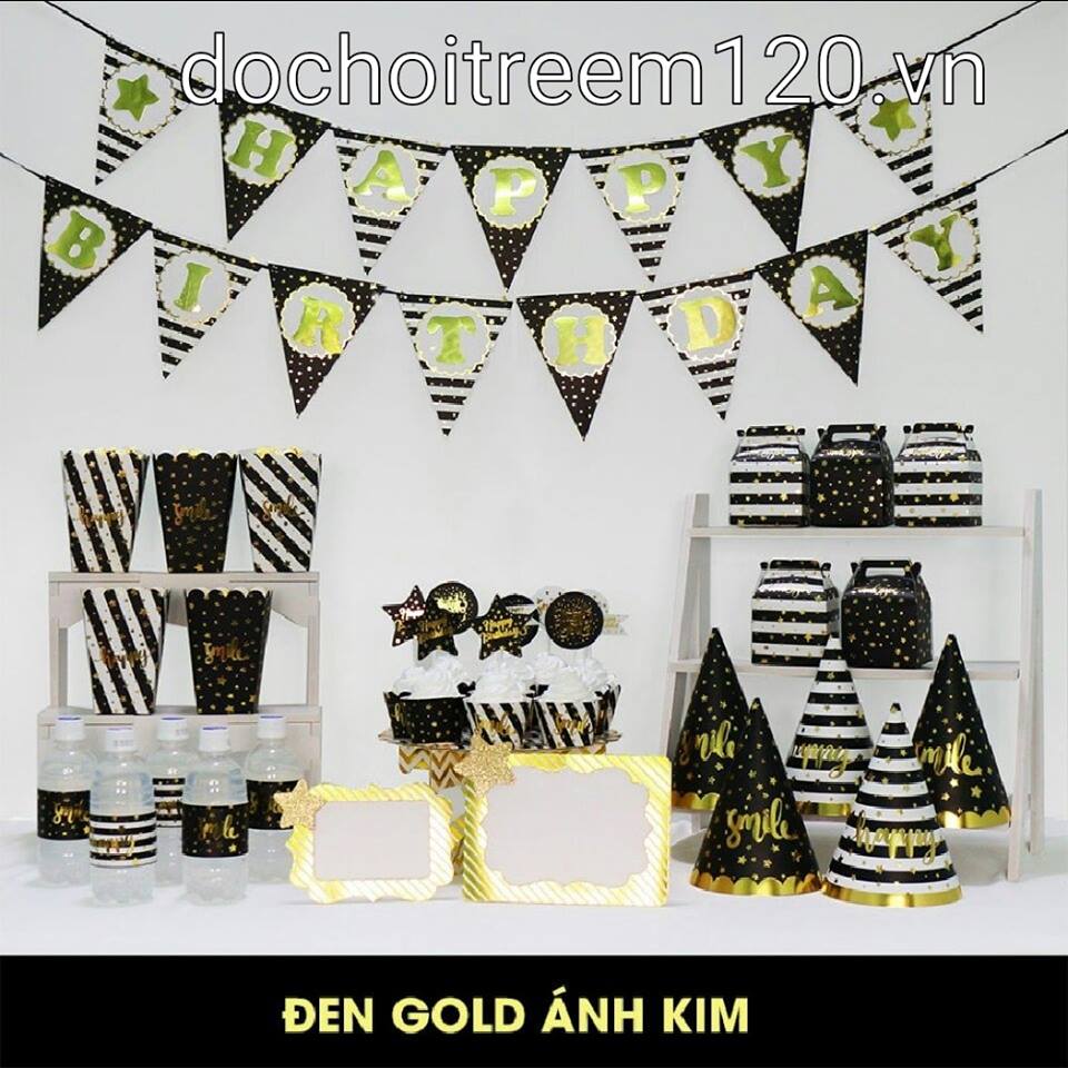 SÉT TRANG TRÍ BẰNG GIẤY CAO CẤP MÀU ĐEN ÁNH KIM CHỮ VÀNG SÉT TRANG TRÍ BẰNG GIẤY CAO CẤP MÀU ĐEN ÁNH KIM CHỮ VÀNG