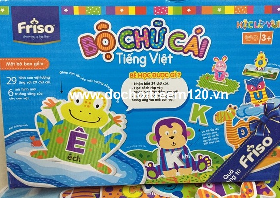 Bộ chữ cái bằng xốp và decal tiếng Việt hình thú Friso Bộ chữ cái bằng xốp và decal tiếng Việt hình thú Friso