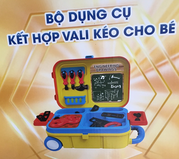 Bộ dụng cụ kết hợp vali kéo cho bé Enfa Bộ dụng cụ kết hợp vali kéo cho bé Enfa