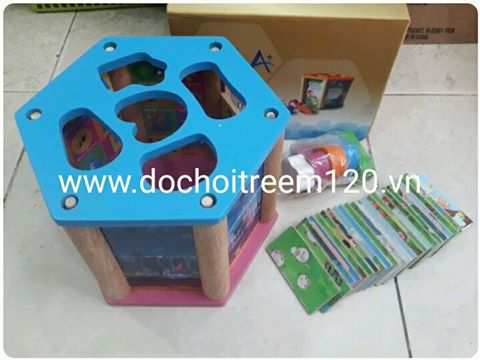 Hộp đồ chơi gỗ lục giác Enfa Hộp đồ chơi gỗ lục giác Enfa