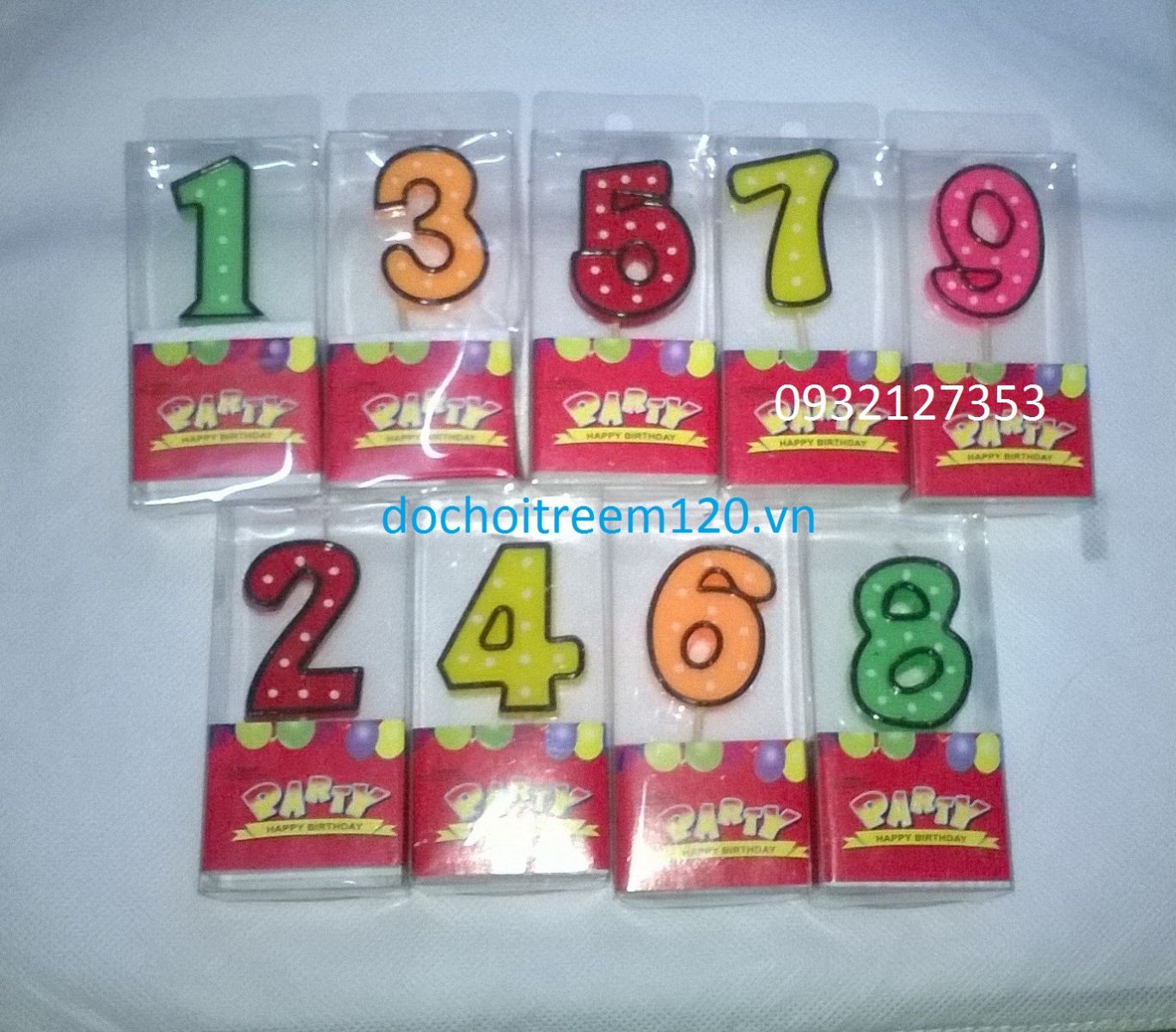 Nến sinh nhật chấm bi (số 1-9) Nến sinh nhật chấm bi (số 1-9)