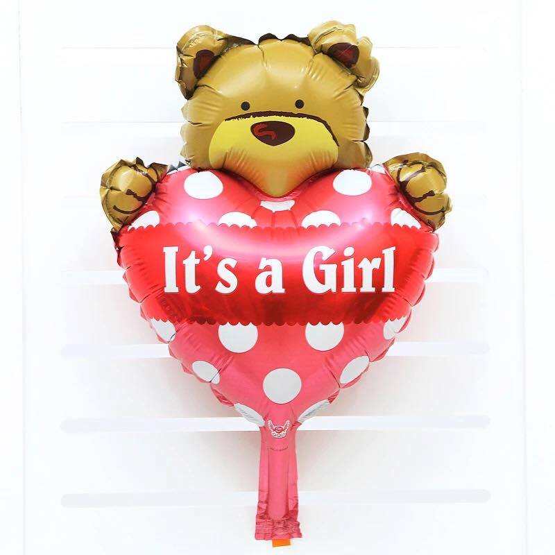 Bong bóng kiếng hình gấu hồng ‘it’s a girl‘ mini 45cm Bong bóng kiếng hình gấu hồng ‘it’s a girl‘ mini 45cm