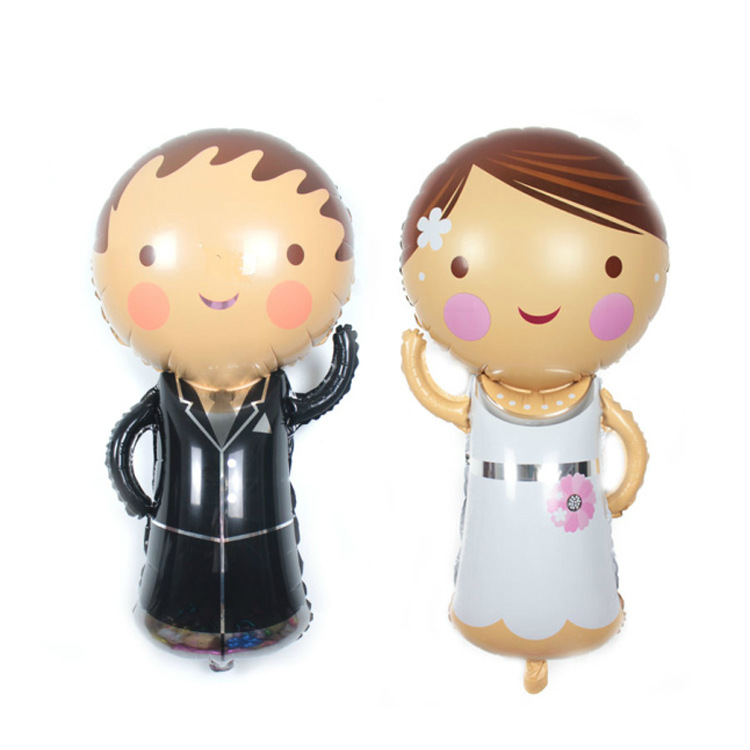 Cặp bong bóng kiếng Cô Dâu Chú Rể cao 41cm Cặp bong bóng kiếng Cô Dâu Chú Rể cao 41cm