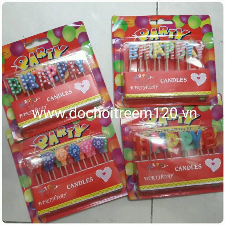 Nến chữ Happy Birthday (có nhiều mẫu) Nến chữ Happy Birthday (có nhiều mẫu)