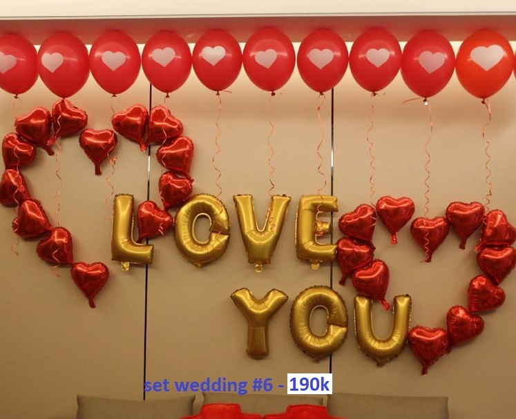 Set wedding #6 bong bóng kiếng trang trí 31 món (LOVE YOU) Set wedding #6 bong bóng kiếng trang trí 31 món (LOVE YOU)
