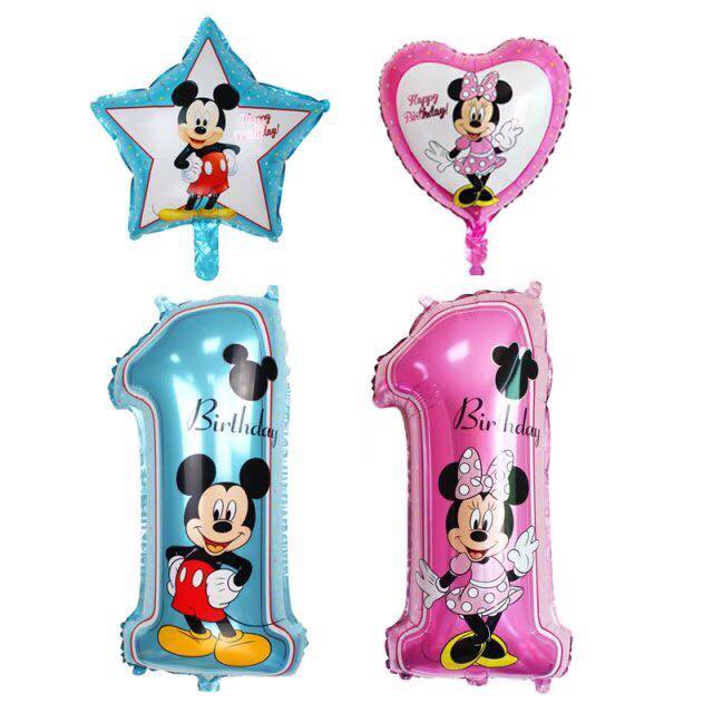 Set bong bóng kiếng số 1 khổng lồ 75cm & tim 45cm Minnie hồng Set bong bóng kiếng số 1 khổng lồ 75cm & tim 45cm Minnie hồng