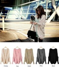 Womens Knitted Cardigan Batwing Outwear Lady Casual Loose Sweater Coat Tops
