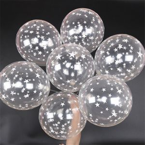 Set 10 bong bóng chấm sao 30cm trong suốt