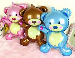 Bong bóng kiếng Gấu nhỏ 40cm (xanh/hồng/nâu)