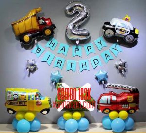 Combo trang trí sinh nhật Phương tiện giao thông [183K]