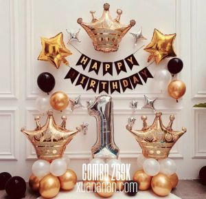 Combo trang trí sinh nhật Gold Black [269K]