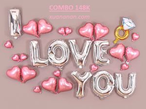 Combo bong bóng kiếng chữ I Love You [148K]