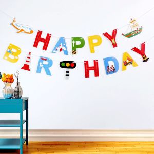 Dây chữ Happy Birthday mẫu Tàu thủy Máy bay