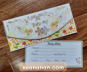 Set 5 thiệp mời sinh nhật/đầy tháng/tiệc gia đình