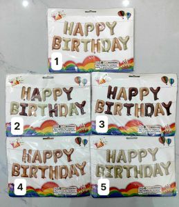 Set bóng chữ Happy Birthday màu retro (có 5 màu)