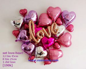 Combo bong bóng kiếng Love-Heart 21 pcs