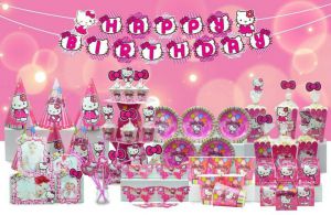 Set trang trí sinh nhật Hello Kitty