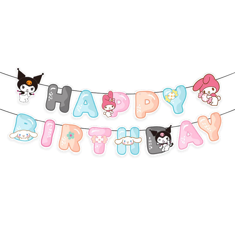 Dây chữ Happy Birthday chủ đề Kuromi