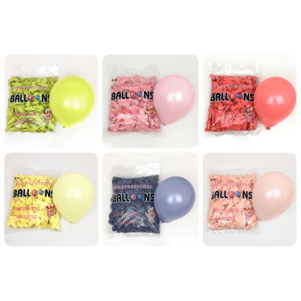 Bịch 50 bong bóng tròn trơn Macaron mini 12,5cm (11 màu) Bịch 50 bong bóng tròn trơn Macaron mini 12,5cm (11 màu)