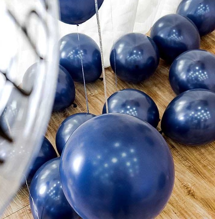 Set 10 bong bóng nhũ màu xanh Navy 25cm Set 10 bong bóng nhũ màu xanh Navy 25cm