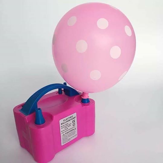 Máy bơm bong bóng bằng điện 2 vòi màu hồng