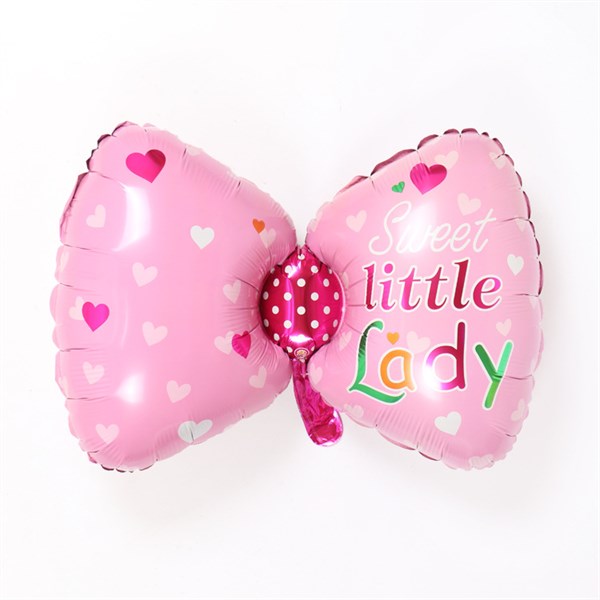 Bong bóng kiếng Nơ Hồng Little Lady 88cm Bong bóng kiếng Nơ Hồng Little Lady 88cm