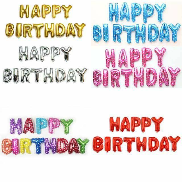 Set bong bóng kiếng chữ Happy Birthday (có 12 màu) Set bong bóng kiếng chữ Happy Birthday (có 12 màu)