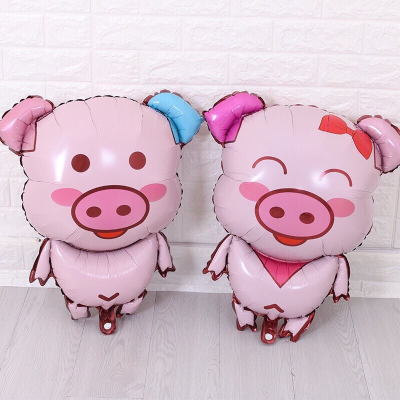 Bong bóng kiếng hình Heo con 49 x 57cm (Xanh/Hồng) Bong bóng kiếng hình Heo con 49 x 57cm (Xanh/Hồng)