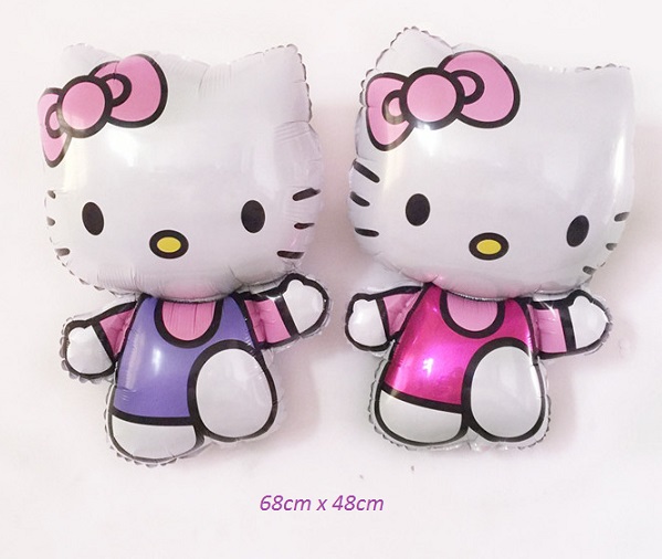 Bong bóng kiếng mèo Kitty 68cm (hồng/tím) Bong bóng kiếng mèo Kitty 68cm (hồng/tím)