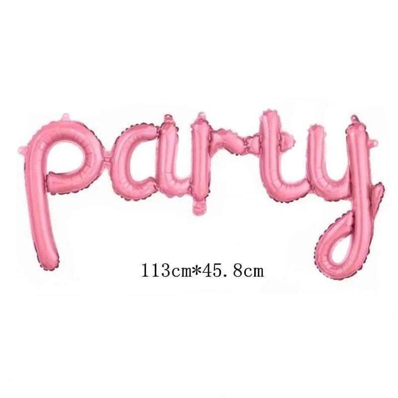 Bong bóng kiếng chữ Party 113 x 46cm (bạc/hồng) Bong bóng kiếng chữ Party 113 x 46cm (bạc/hồng)