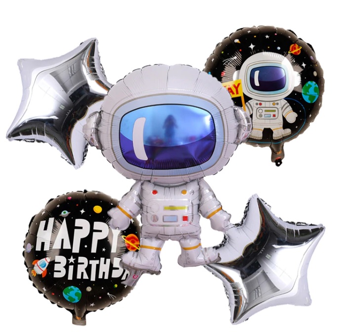 Set 5 bong bóng kiếng chủ đề Phi Hành Gia Set 5 bong bóng kiếng chủ đề Phi Hành Gia