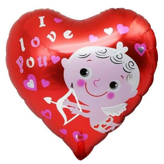 Bong bóng kiếng trái tim I love you 45cm thiên thần Bong bóng kiếng trái tim I love you 45cm thiên thần