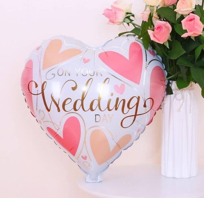 Bong bóng kiếng hình trái tim Wedding 45cm Bong bóng kiếng hình trái tim Wedding 45cm
