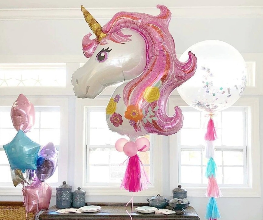 Bong bóng kiếng đầu Ngựa 1 sừng khổng lồ 108cm Bong bóng kiếng đầu Ngựa 1 sừng khổng lồ 108cm