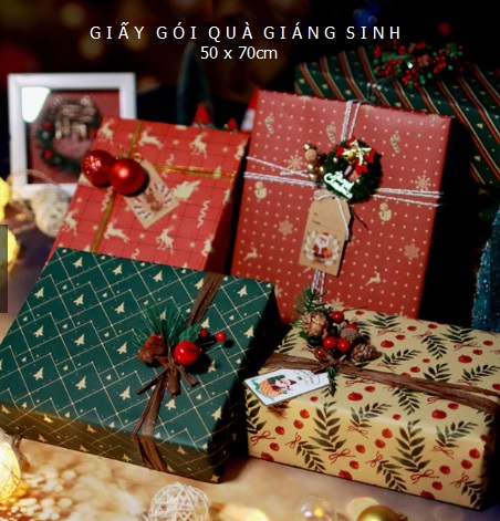 Giấy gói quà Noel (có 10 mẫu)