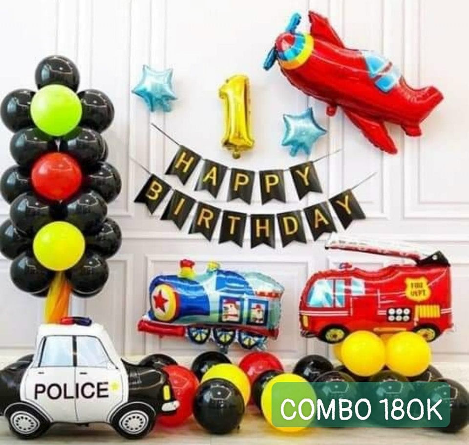 Combo trang trí sinh nhật Phương tiện giao thông [180K]