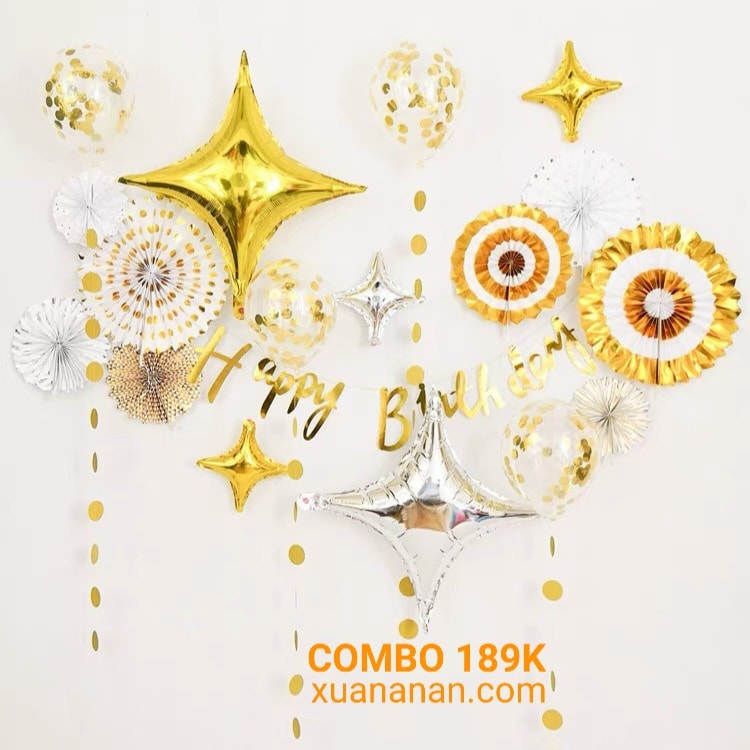 Combo trang trí sinh nhật Gold | 189K