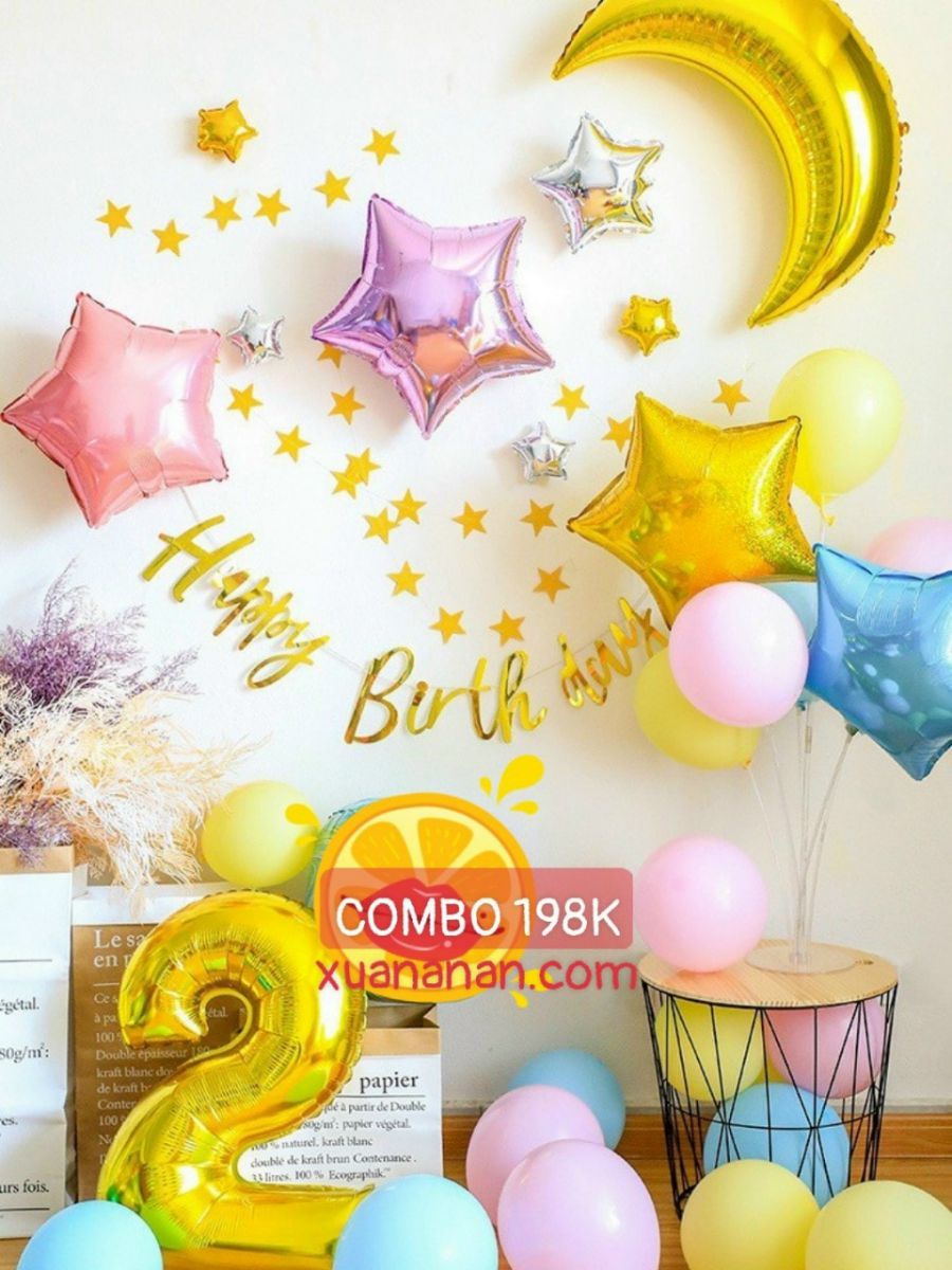 Combo trang trí sinh nhật Full Colors [198K]