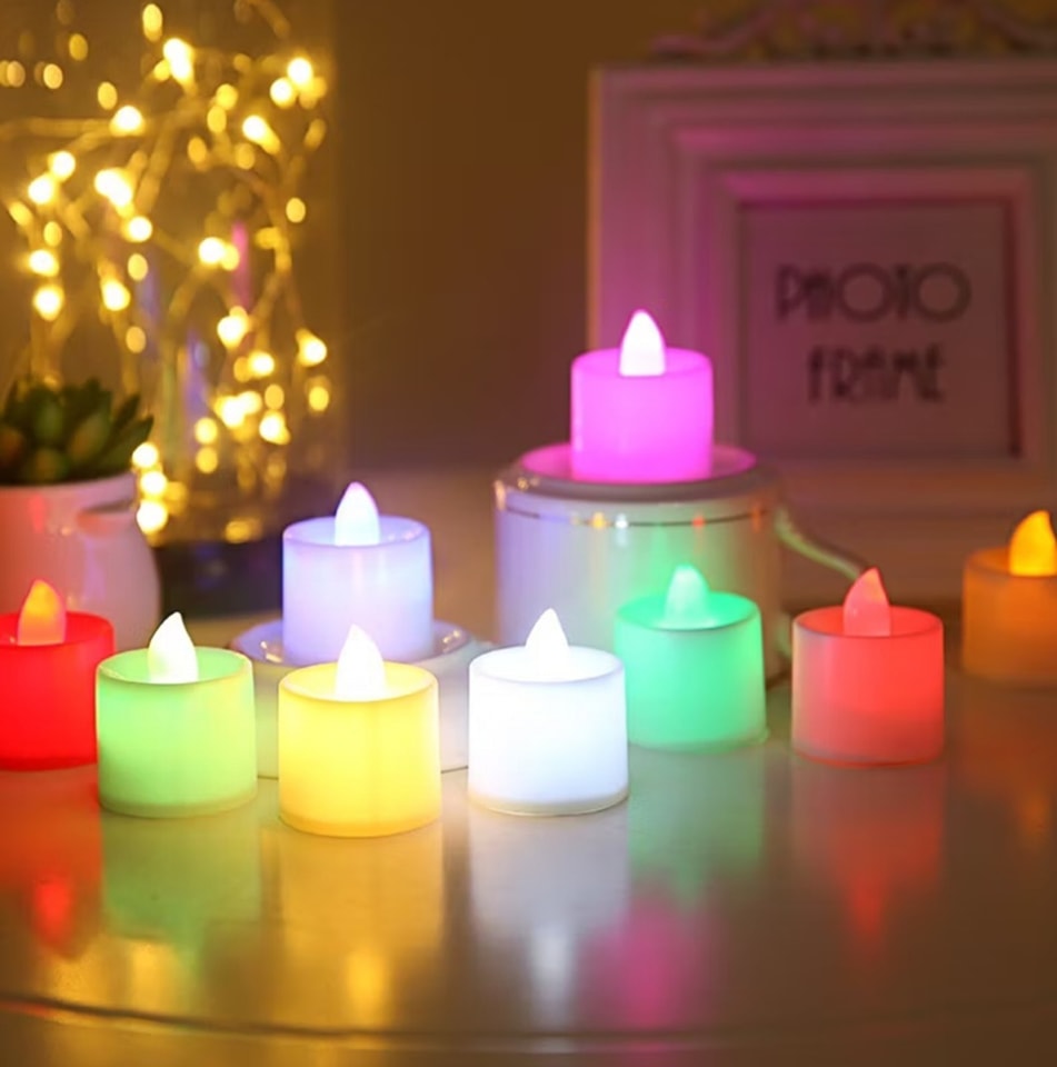 Đèn tealight điện tử 4,5cm nháy màu