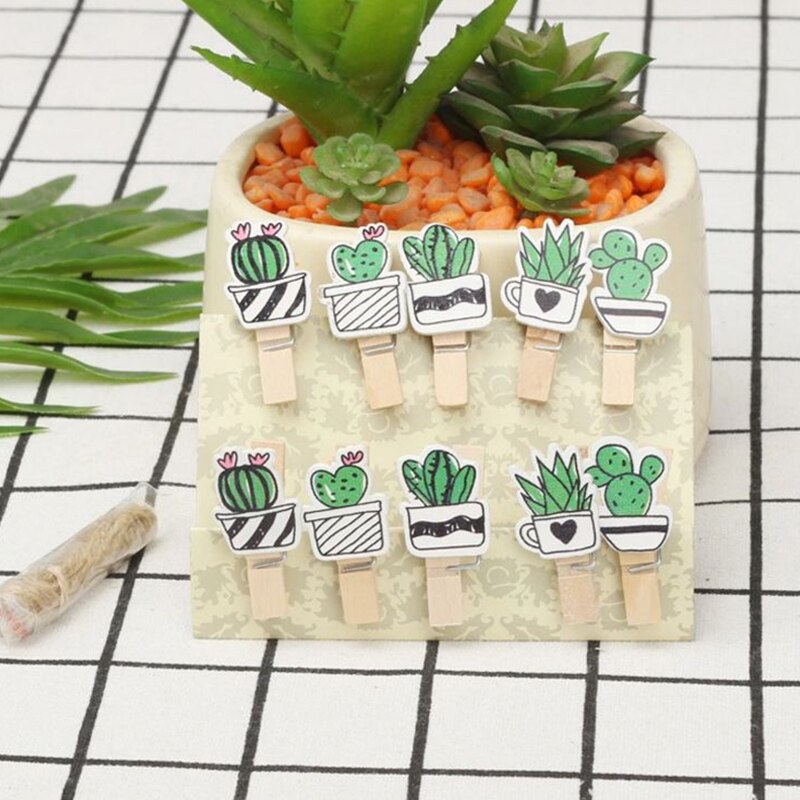 Set 10 kẹp gỗ dây treo hình Xương Rồng Set 10 kẹp gỗ dây treo hình Xương Rồng